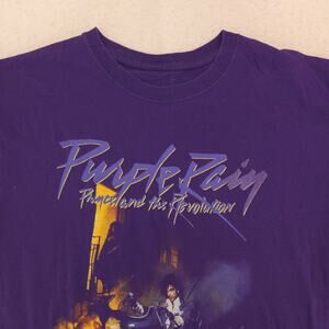 Prince Purple Rain Band Short Sleeve Graphic T-Shirt Mens Size Large L Purple